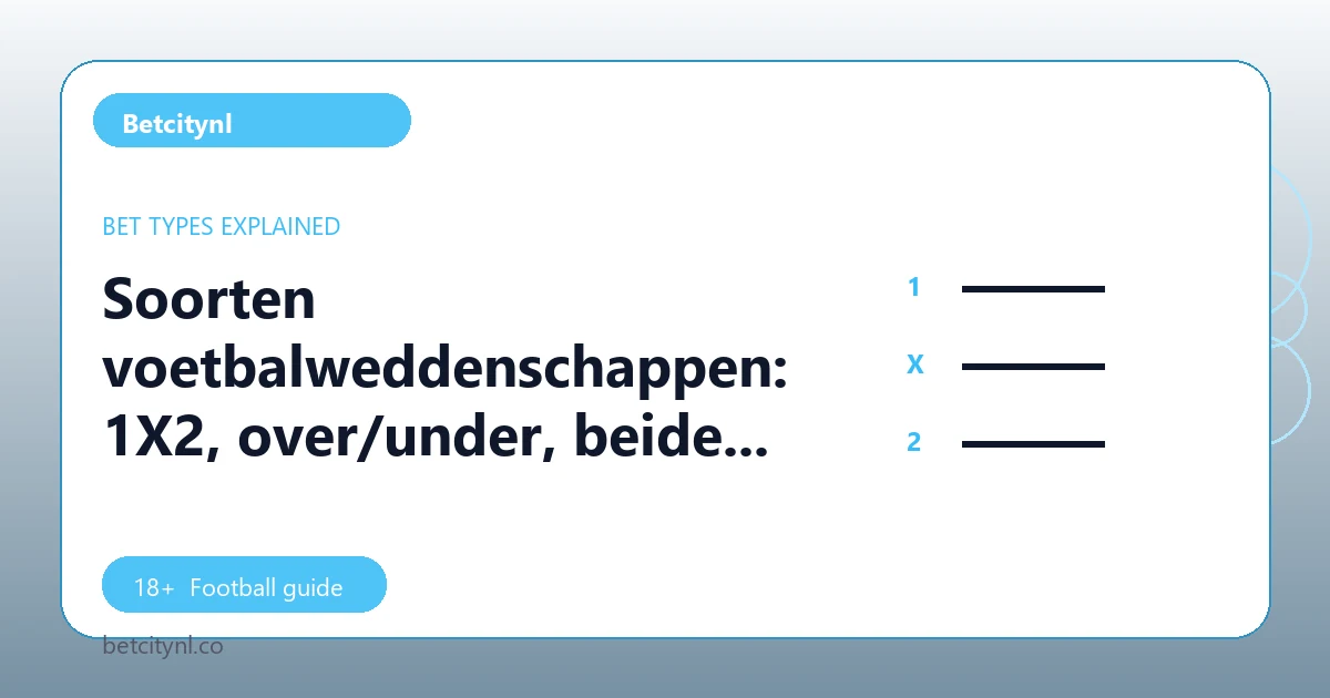 Soorten voetbalweddenschappen: 1X2, over/under, beide scoren en meer - Betcitynl football guide